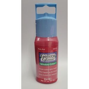 Plaid Gallery Glass Window Color Ruby Red 16015 Stained Glass Look Paint 2oz NEW